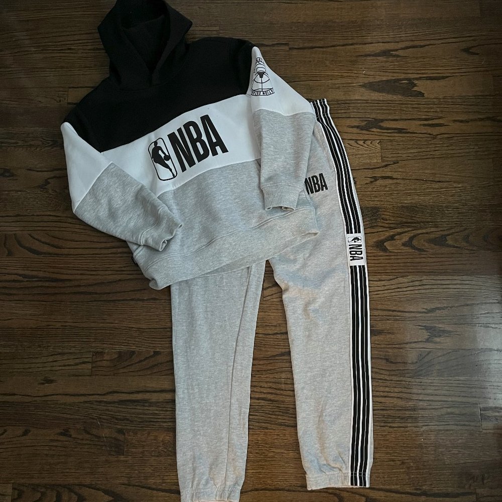 NBA Sweatpants Joggers Hoodie Pullover Sweatshirt Set Youth Large